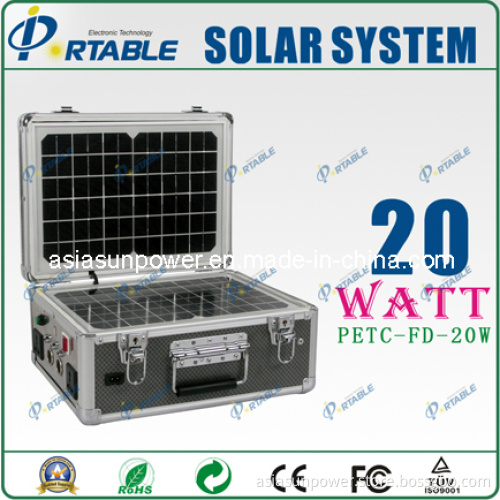 20W Portable Solar Energy System for Home Appliances (PETC-FDXT-20W)